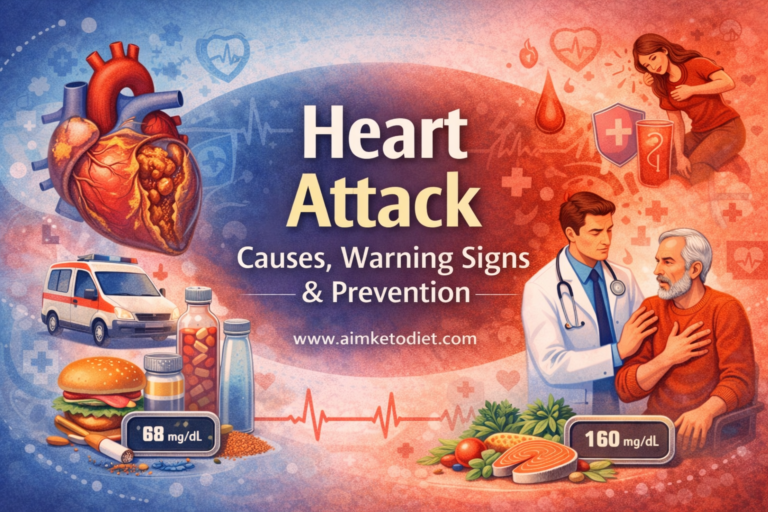Heart Attack Causes, Warning Signs, Prevention & Lifestyle Management – Complete Educational Guide Aimketodiet.com