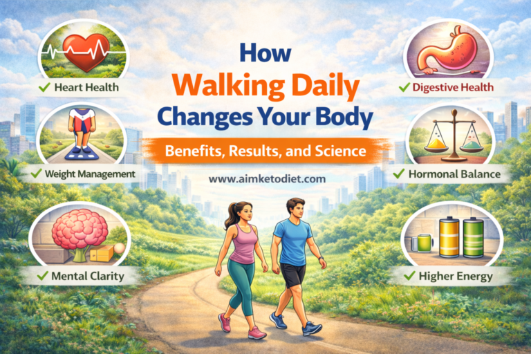 How Walking Daily Changes Your Body Benefits, Results, and Science Aimketodiet.com