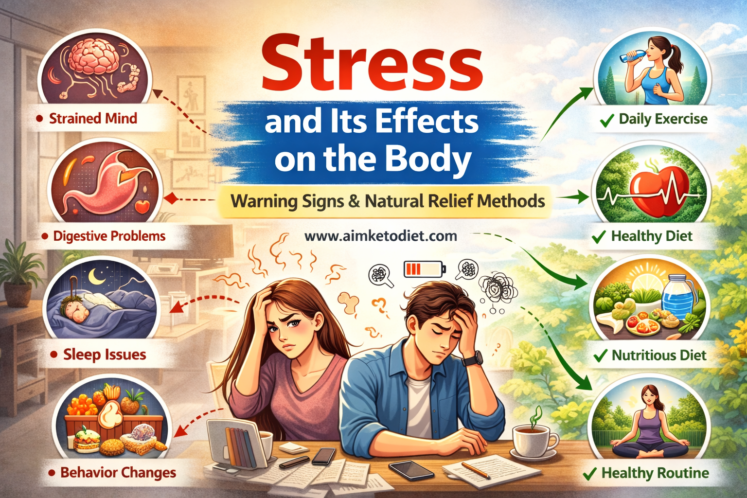 Stress and Its Effects on the Body Warning Signs and Natural Relief Methods Aimketodiet.com